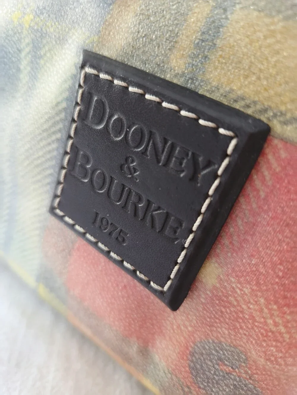 Vintage Dooney & Bourke Plaid Ladybug Madras Plaid Satchel, 1975